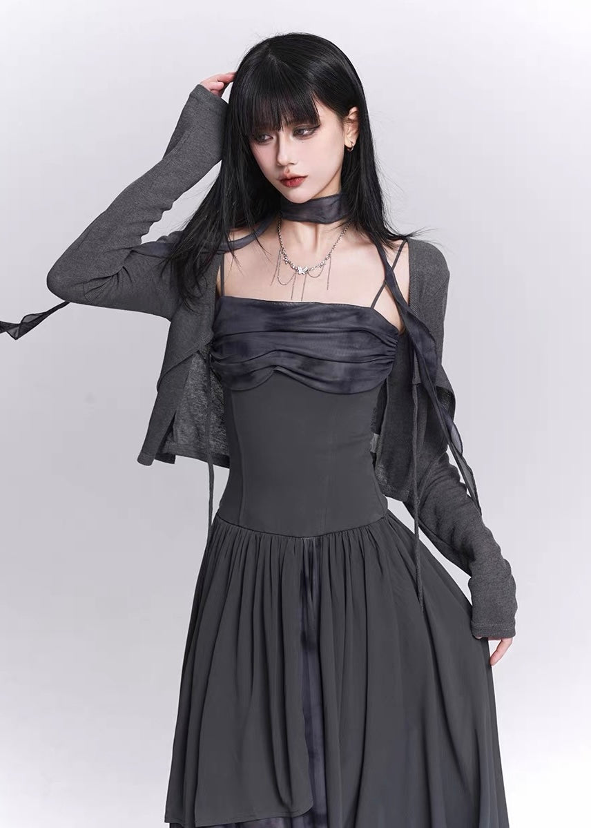 IRREGULAR LAYERED CHIFFON DRESS / LG1529