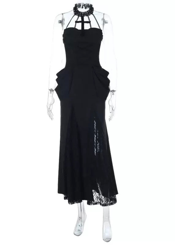 GOTHIC CROSS STRAP LONG DRESS / LG1557