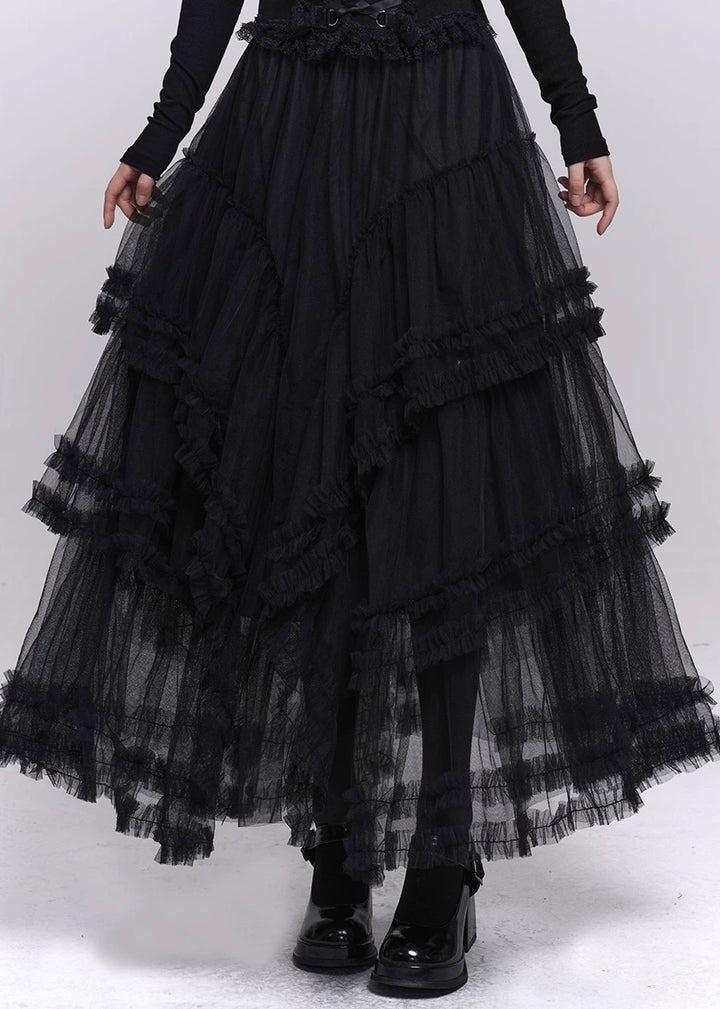 IRREGULAR LACE LAYERED SKIRT / LG1549