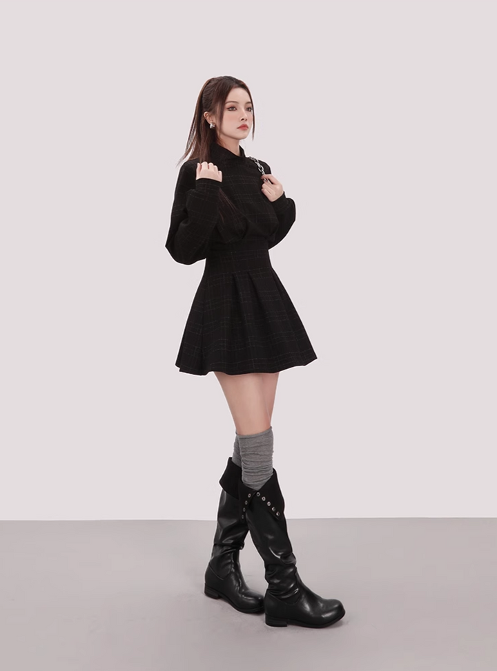 volume sleeve mini dress /mu1109