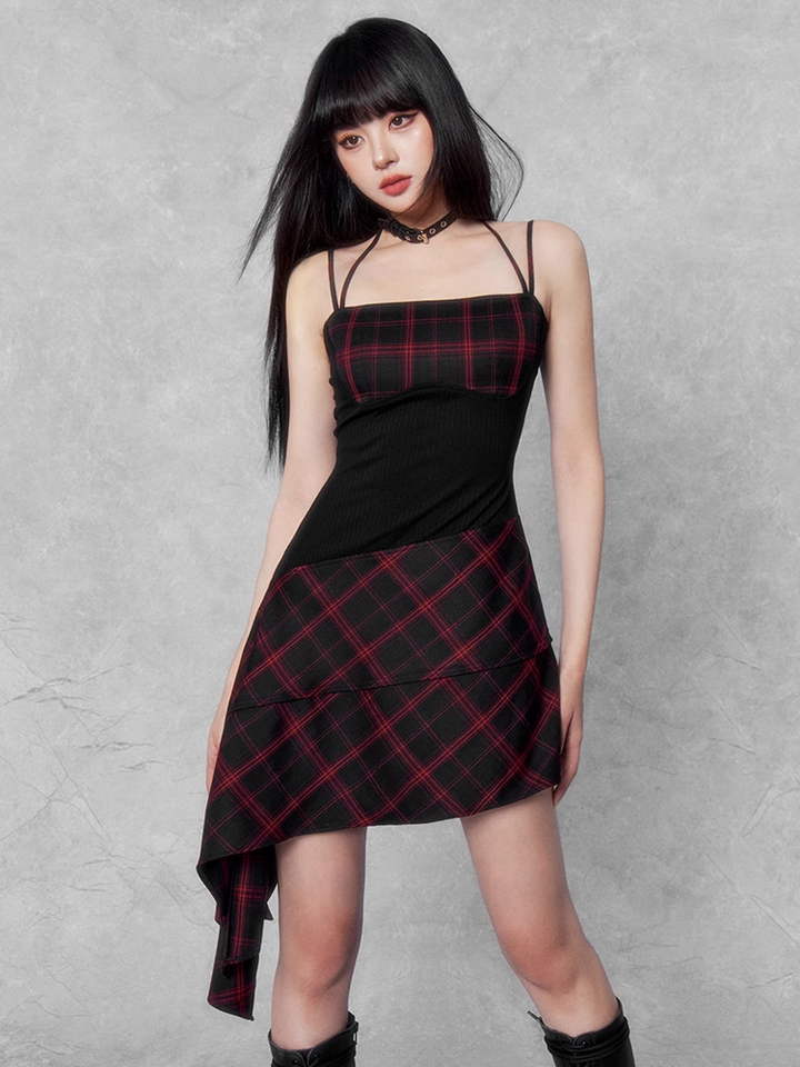 gothic check mini one piece & cropped knit/vo1119