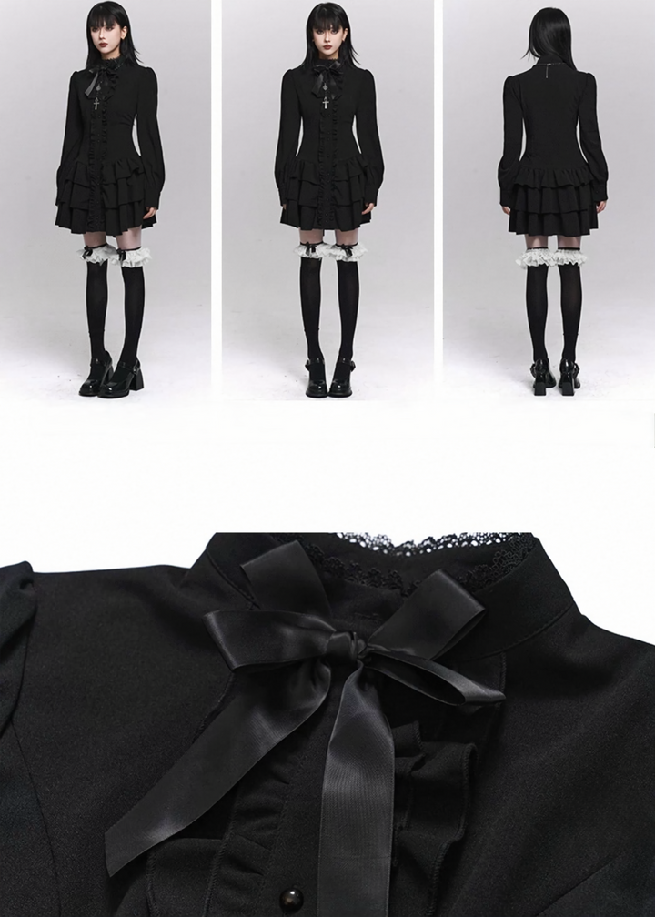 SILENT RUFFLE TIERED DRESS / LG1496