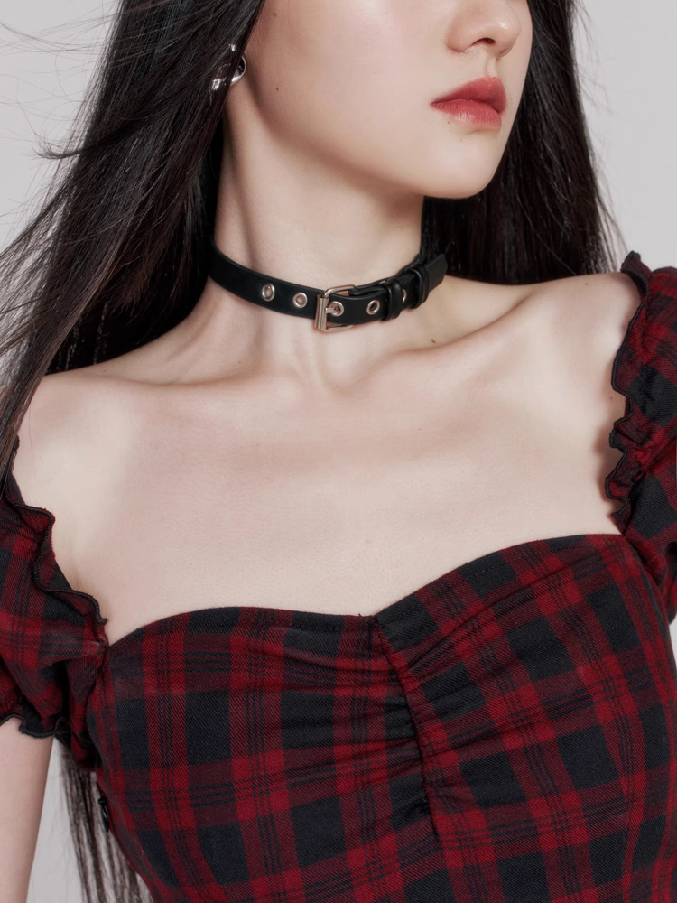 pu leather choker/vo1114