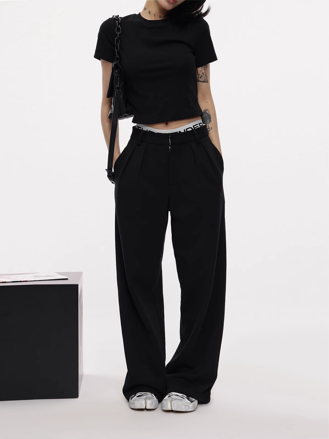 flip waist straight sweatpants/as1107