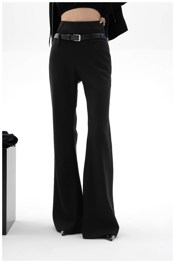 black flare long pants/sr1110