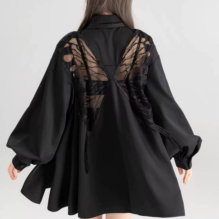 BUTTERFLY SHEER BACK SHIRT / LG1601