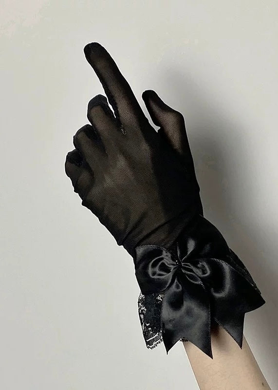 ribbon lace sheer gloves / Y1104_e4r