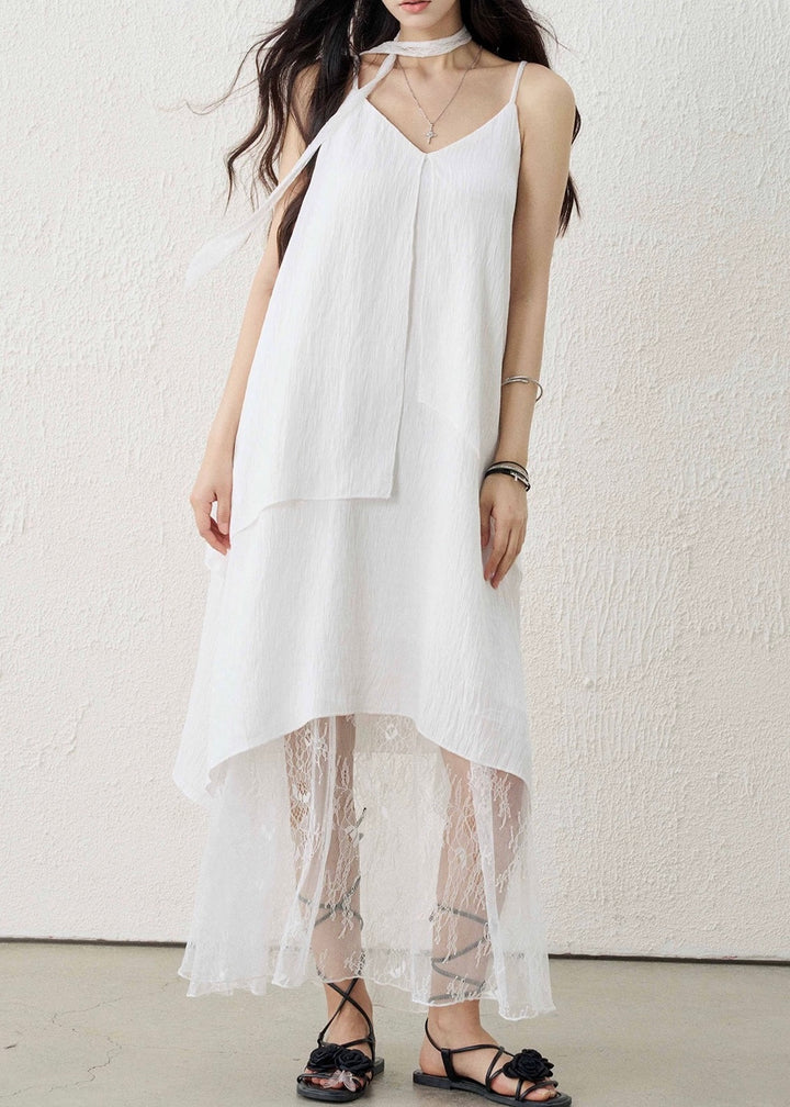 LACE LAYERED DRAPE CAMI DRESS / LG1595
