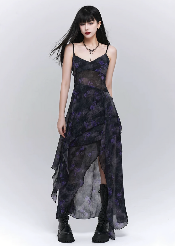 Midnight Bloom Sheer Onepiece / lg1325