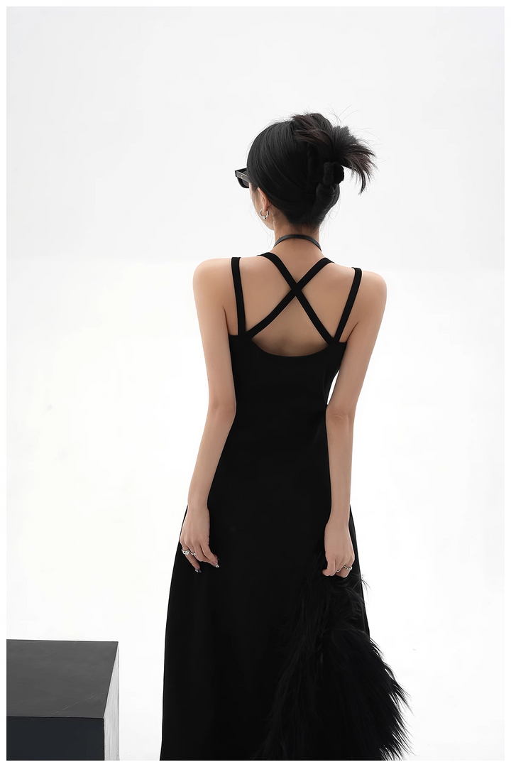 back cross one piece dress/sr1107