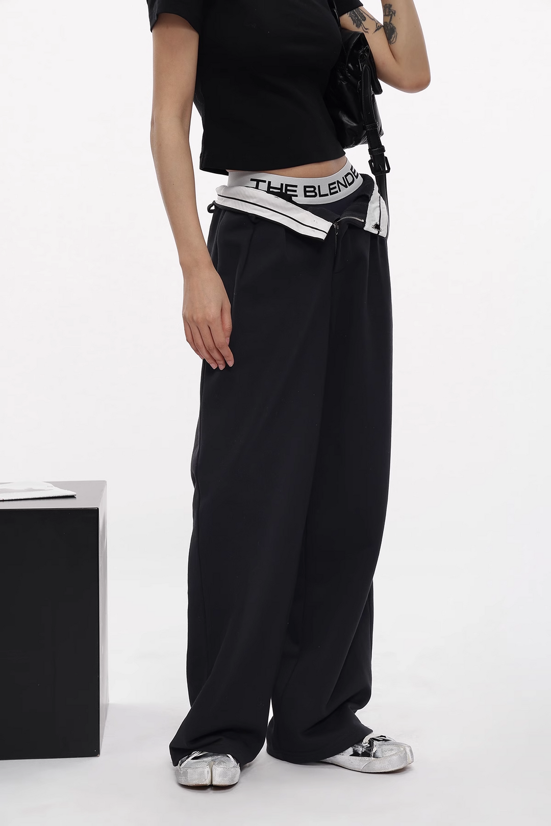 flip waist straight sweatpants/as1107