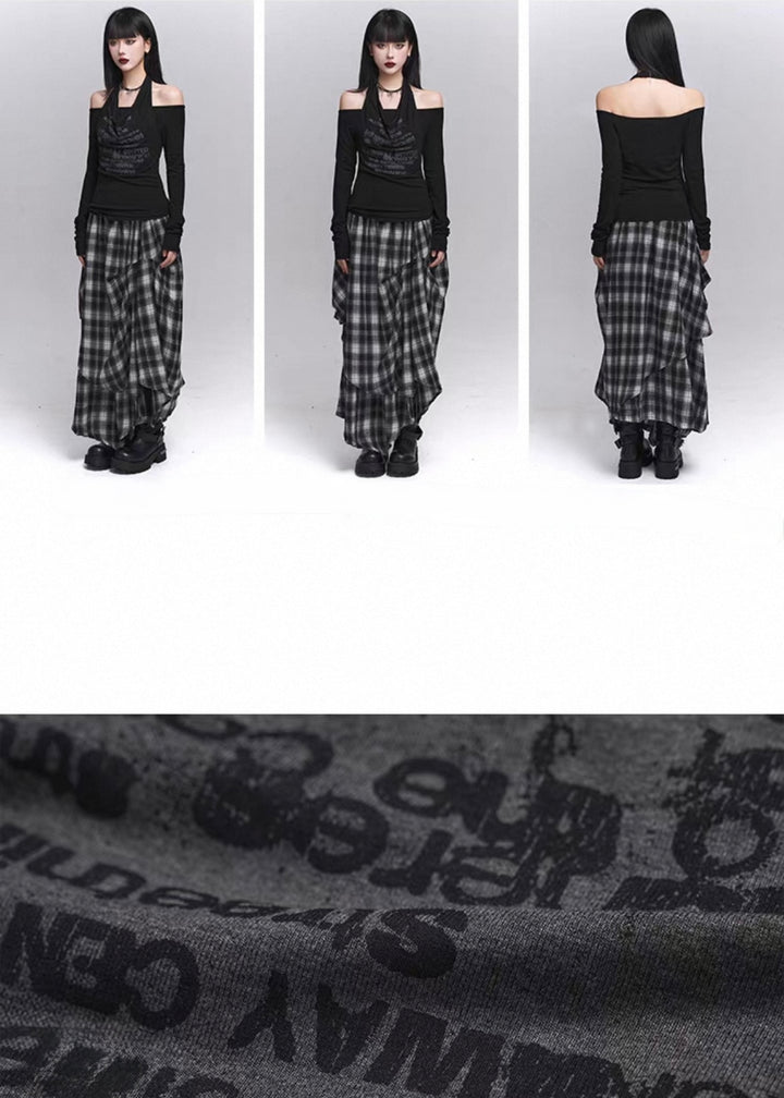 Drape Print Cutout Top / lg1372