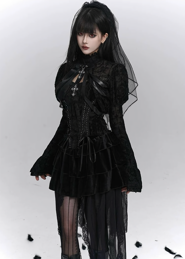 Midnight Cathedral Ensemble (Cardigan / Bustier / Skirt) / LG1406