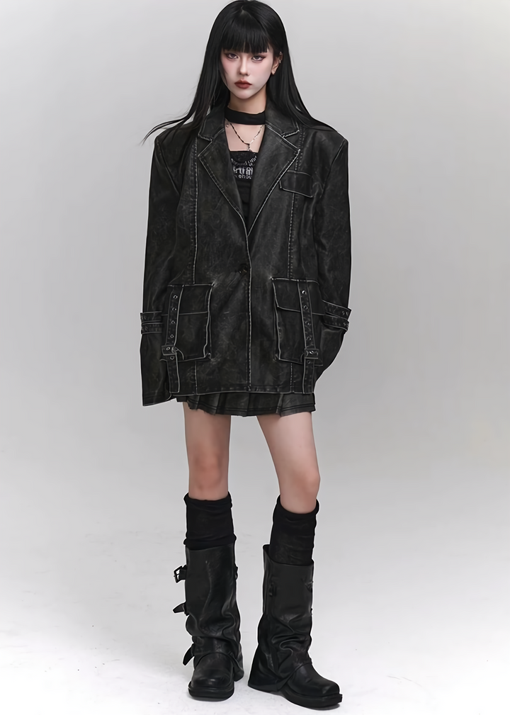 [Same day delivery] PU leather jacket / LG1148