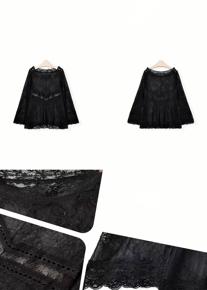 GOTHIC LACE OFF-SHOULDER TOP / LG1643