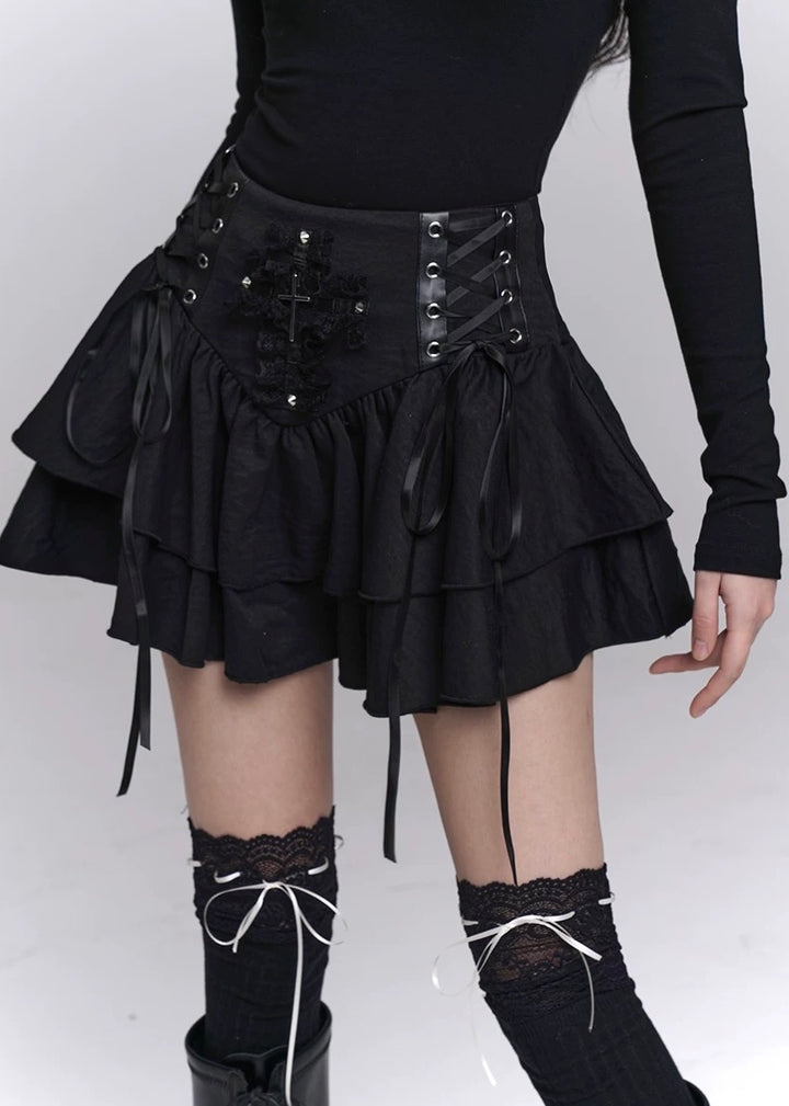 gothic cross mini skirt / LG1225_e4r