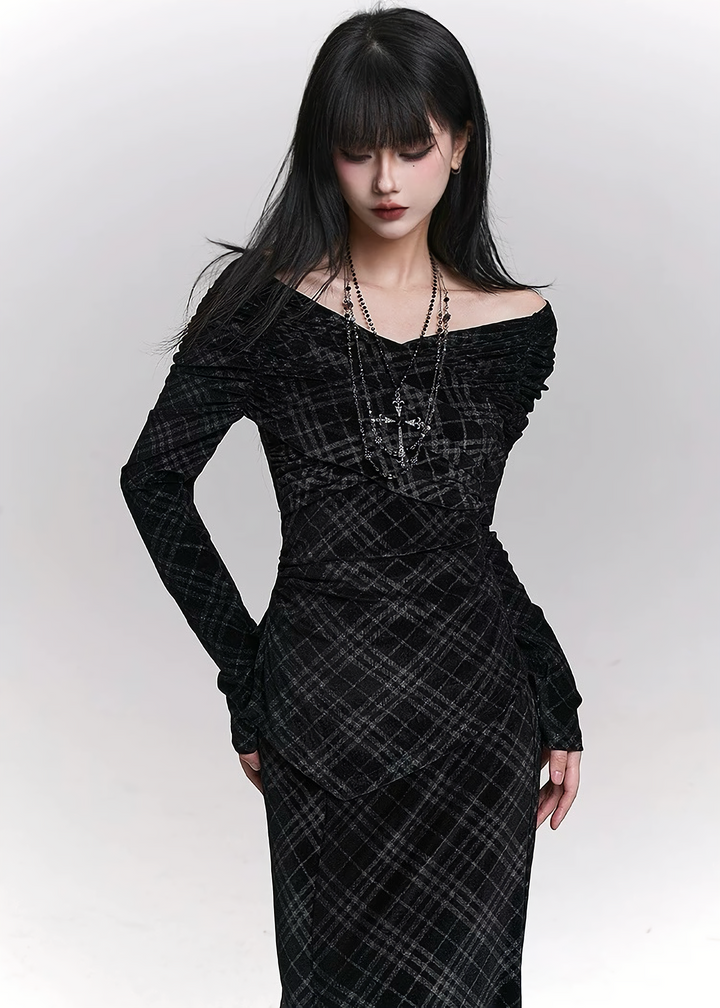 CROSS VELVET LONG SET / LG1472