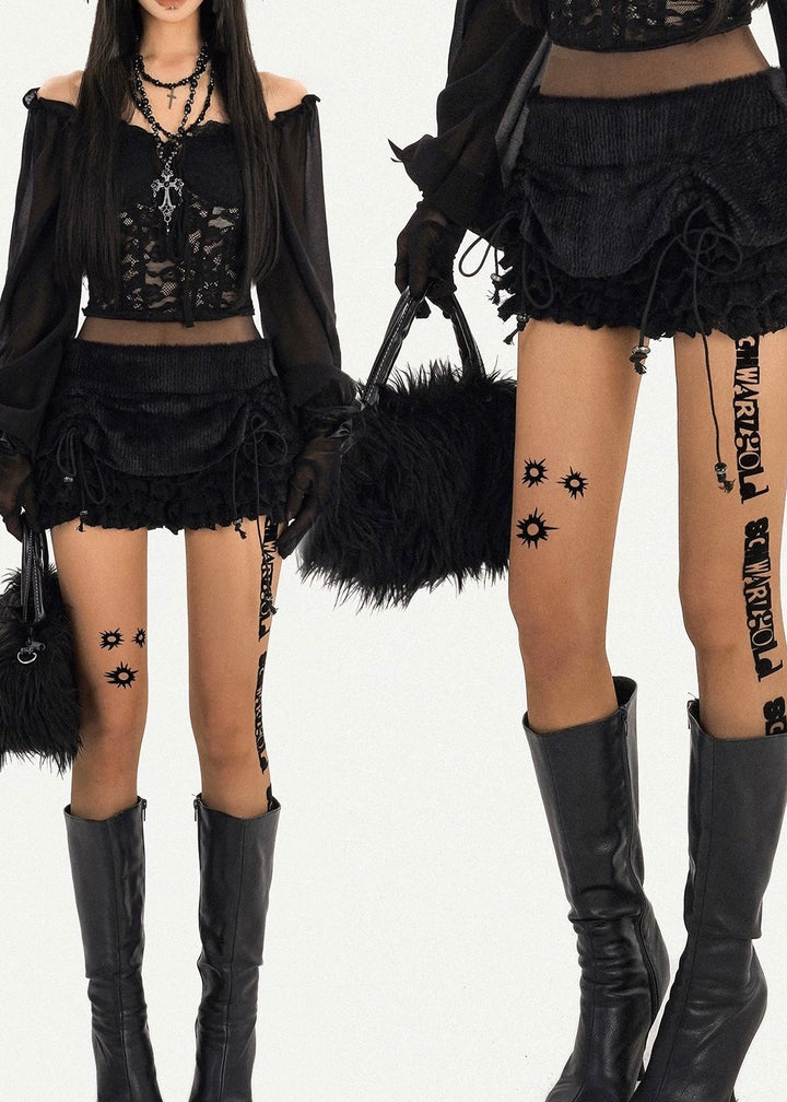 FUR LAYERED MINI SKIRT / NM1102