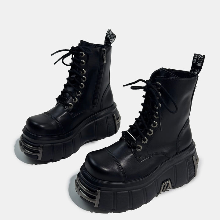 METAL SOLE PLATFORM BOOTS / V1167