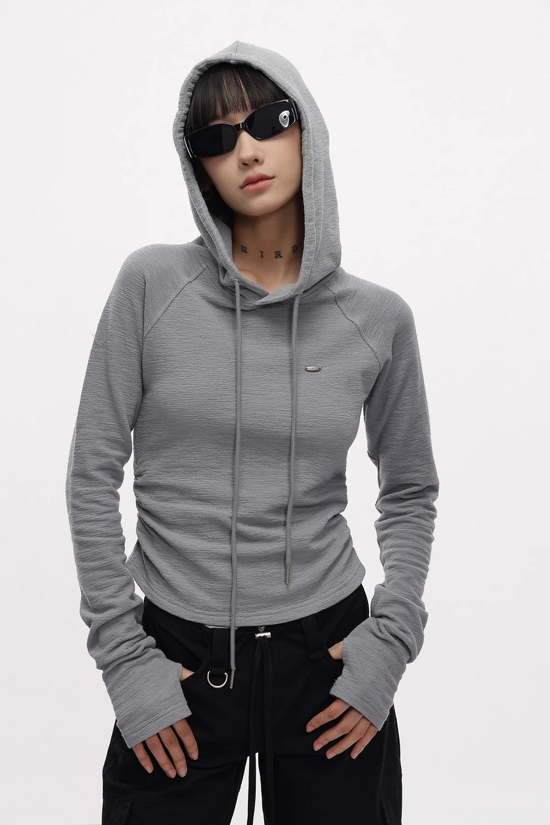 short drawstring hoodie/AS1106