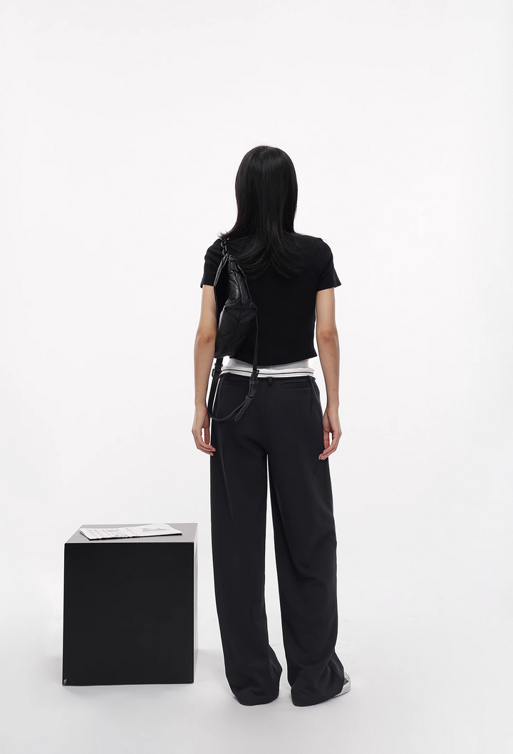 flip waist straight sweatpants/as1107