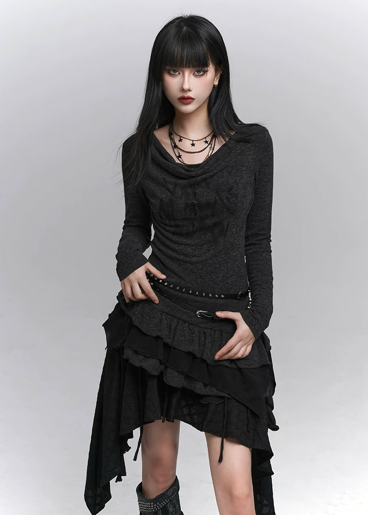 Gothic Layered Dress-like Top  / lg1334