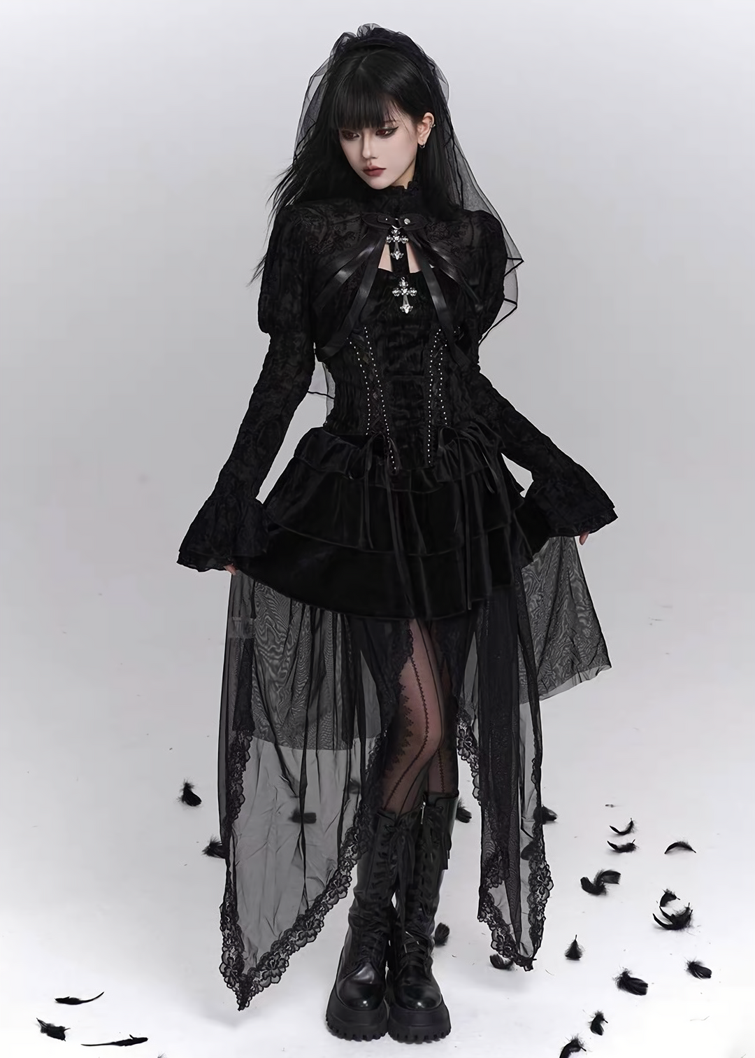 Midnight Cathedral Ensemble (Cardigan / Bustier / Skirt) / LG1406