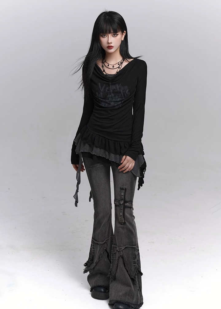 Gothic Layered Dress-like Top / lg1334 