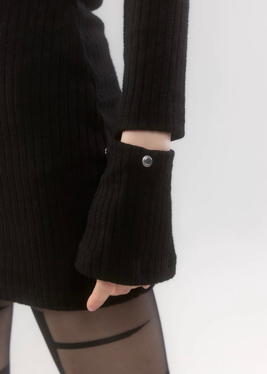 【당일 배송】shoulder belt knit mini dress / LG1193 