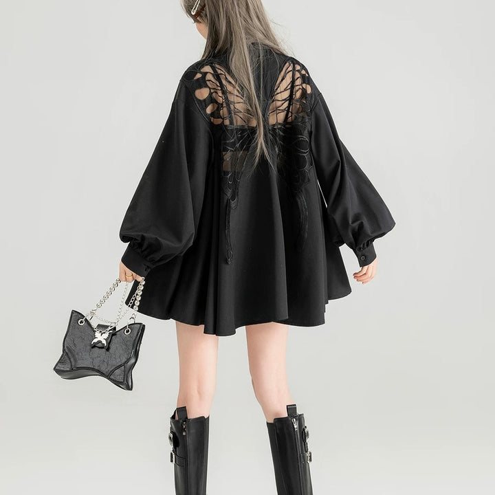 BUTTERFLY SHEER BACK SHIRT / LG1601