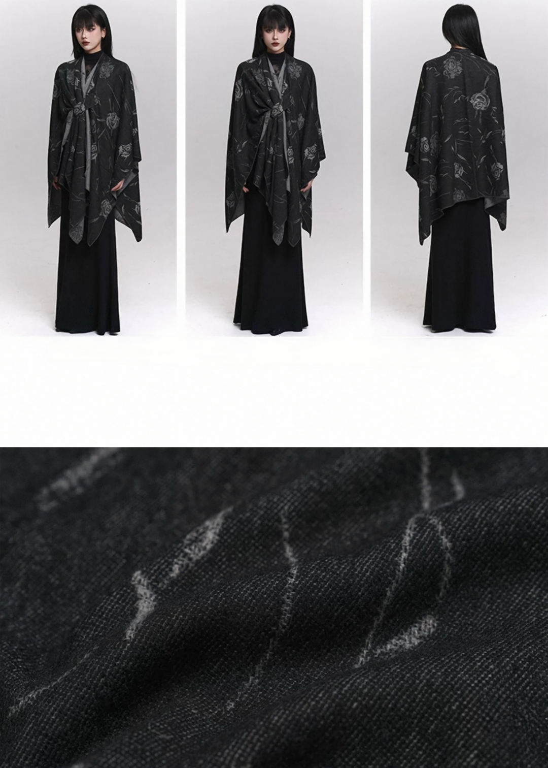 ROSE SHADOW JACQUARD SHAWL / A1140