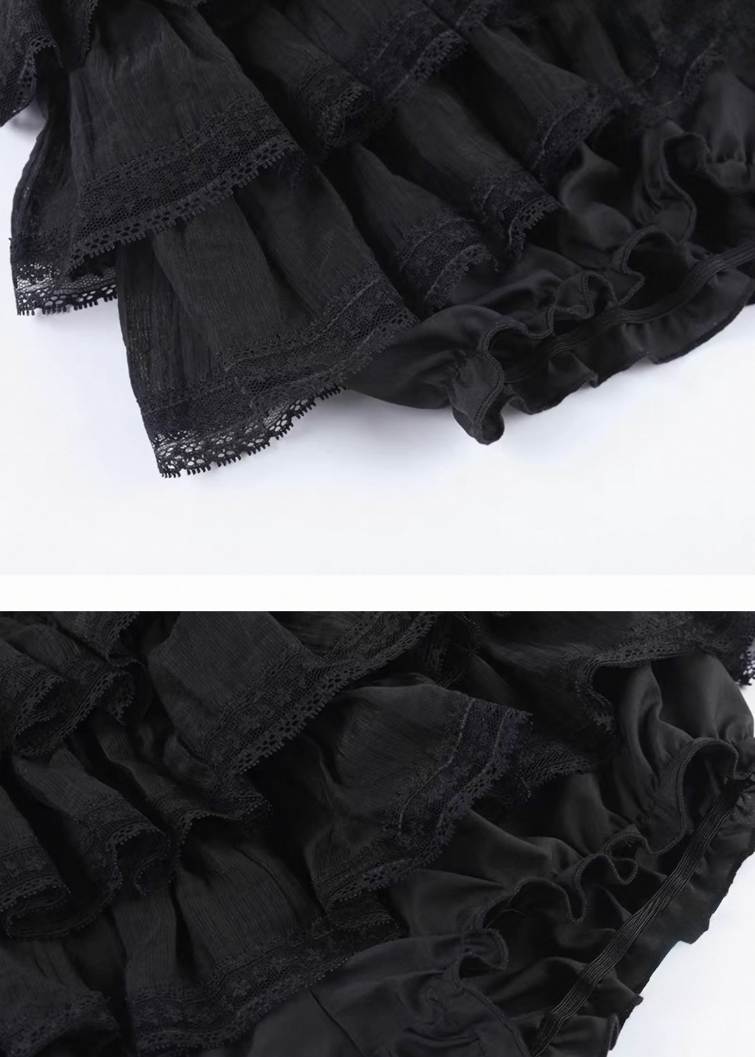 GOTHIC LACE-UP TOP &amp; RUFFLE MINI SKIRT / LG1693