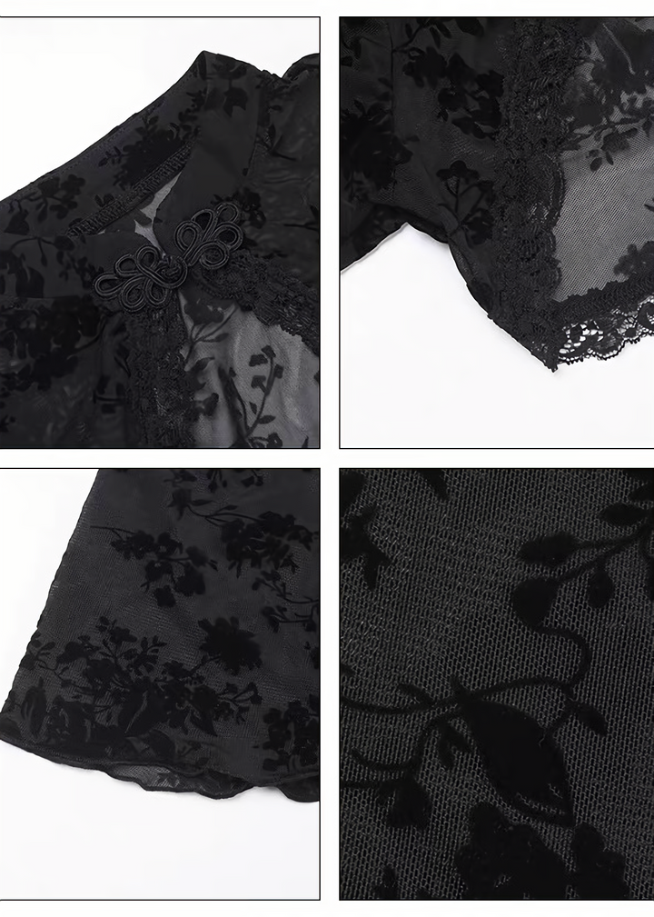 FLORAL LACE MINI DRESS &amp; BOLERO / LG1704