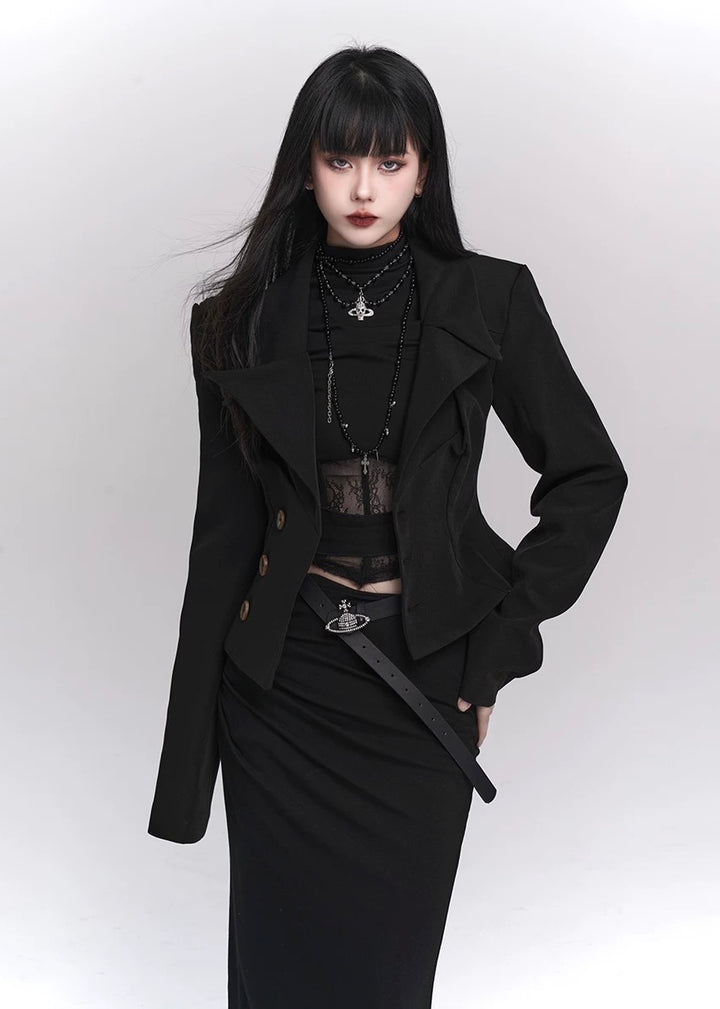 [Same-day delivery] Black Short Jacket / LG1144