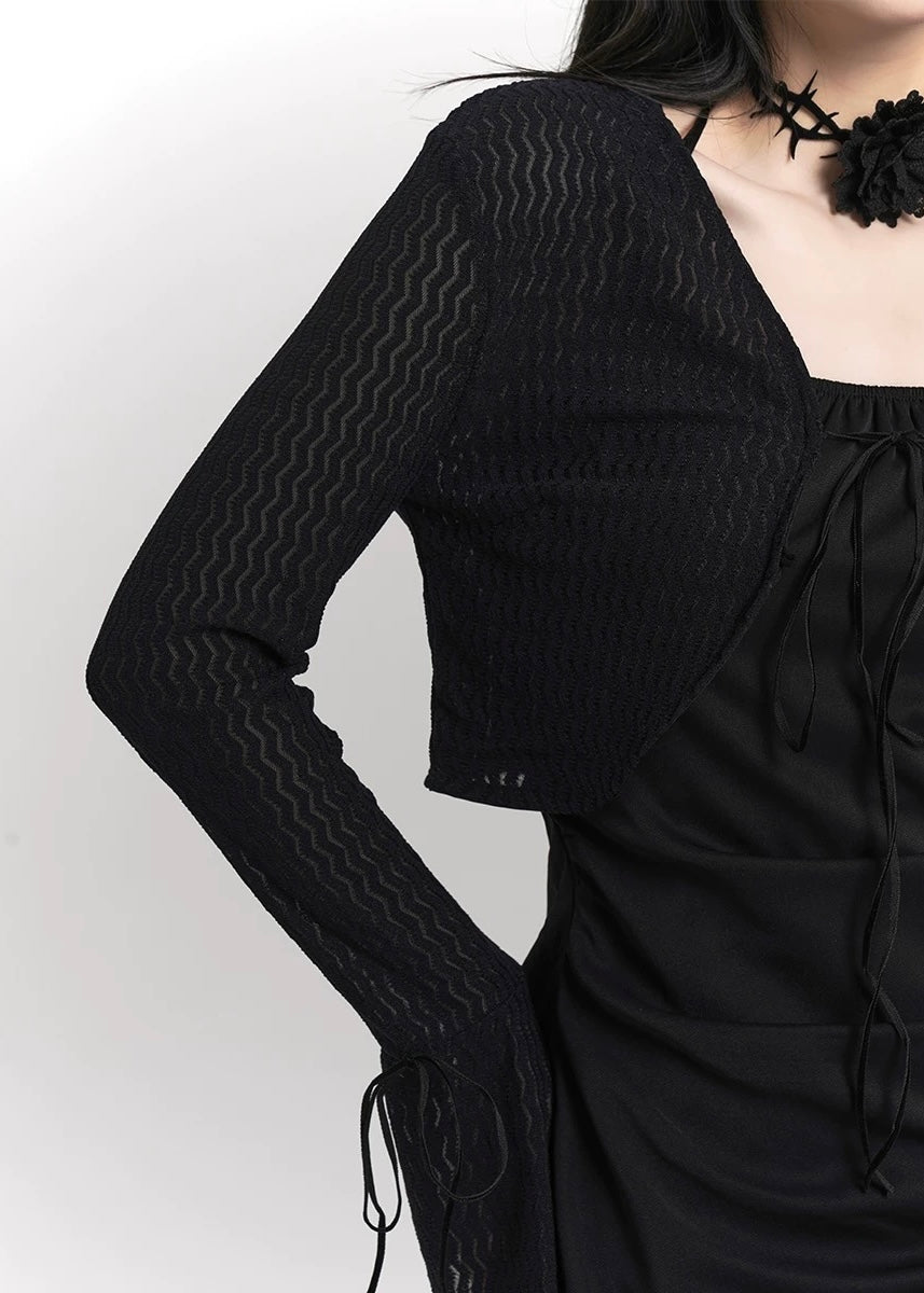 SHADOW CROSS SHORT CARDIGAN/ LG1428_e4r