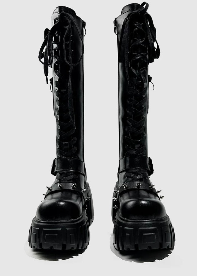 lace up combat boots / v1110