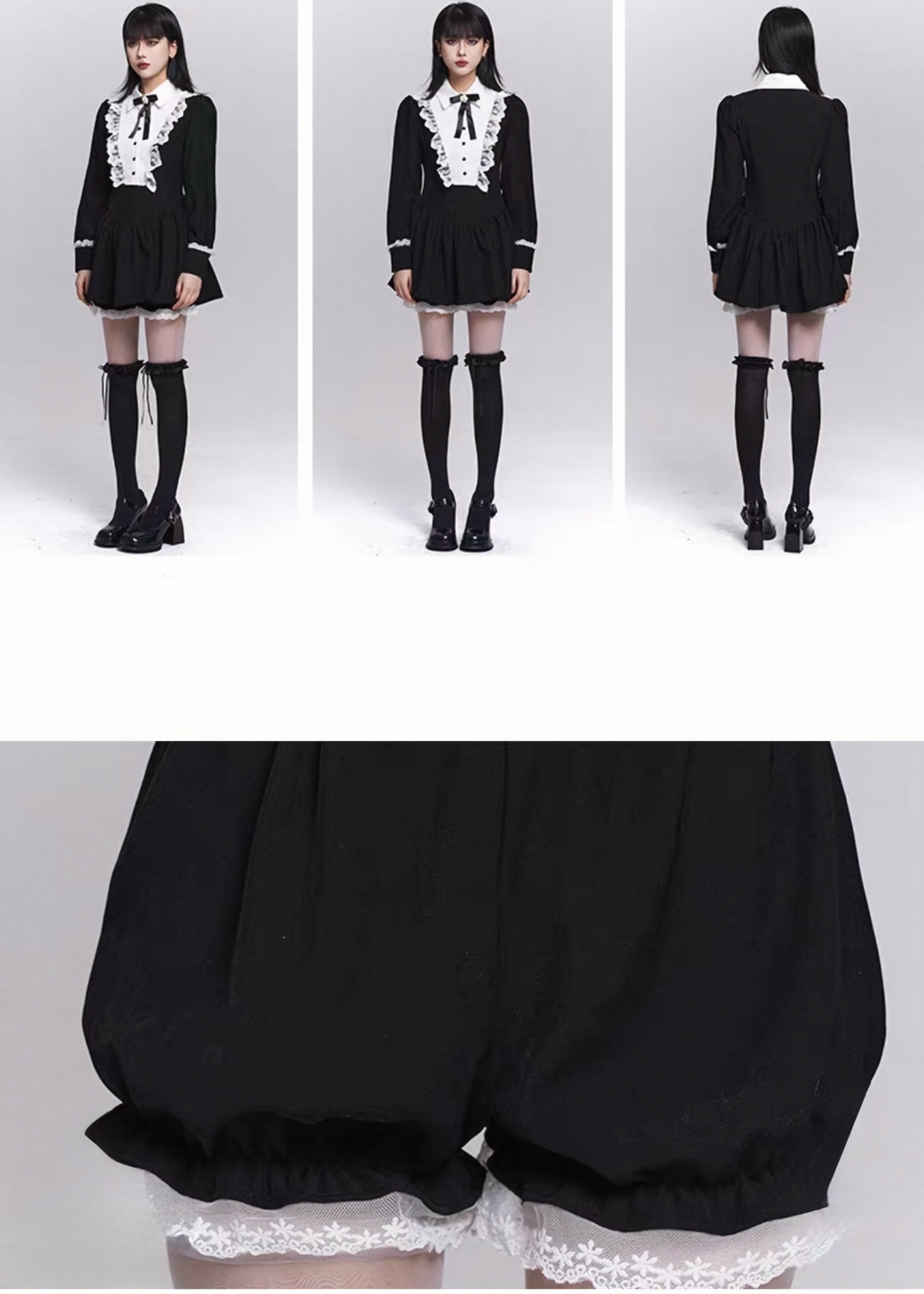 NOCTURNE LACE COLLAR TWO-PIECE SET / LG1503