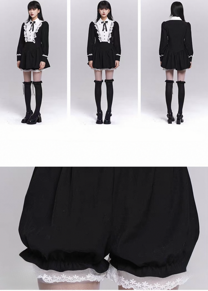 NOCTURNE LACE COLLAR TWO-PIECE SET / LG1503