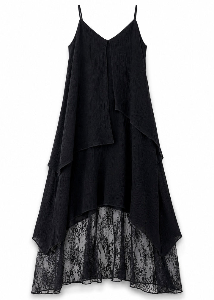LACE LAYERED DRAPE CAMI DRESS / LG1595