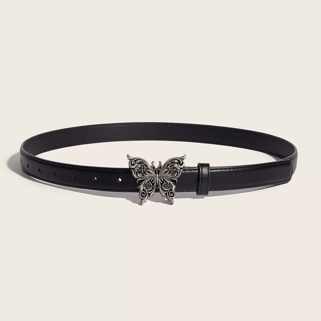 Butterfly motif buckle belt / a1122