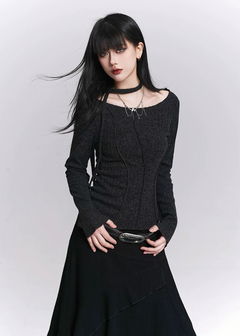 NECK STRAP RIB SLIM TOP / LG1525
