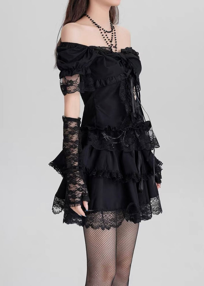 GOTHIC FRILL LAYERED SKIRT / LG1569