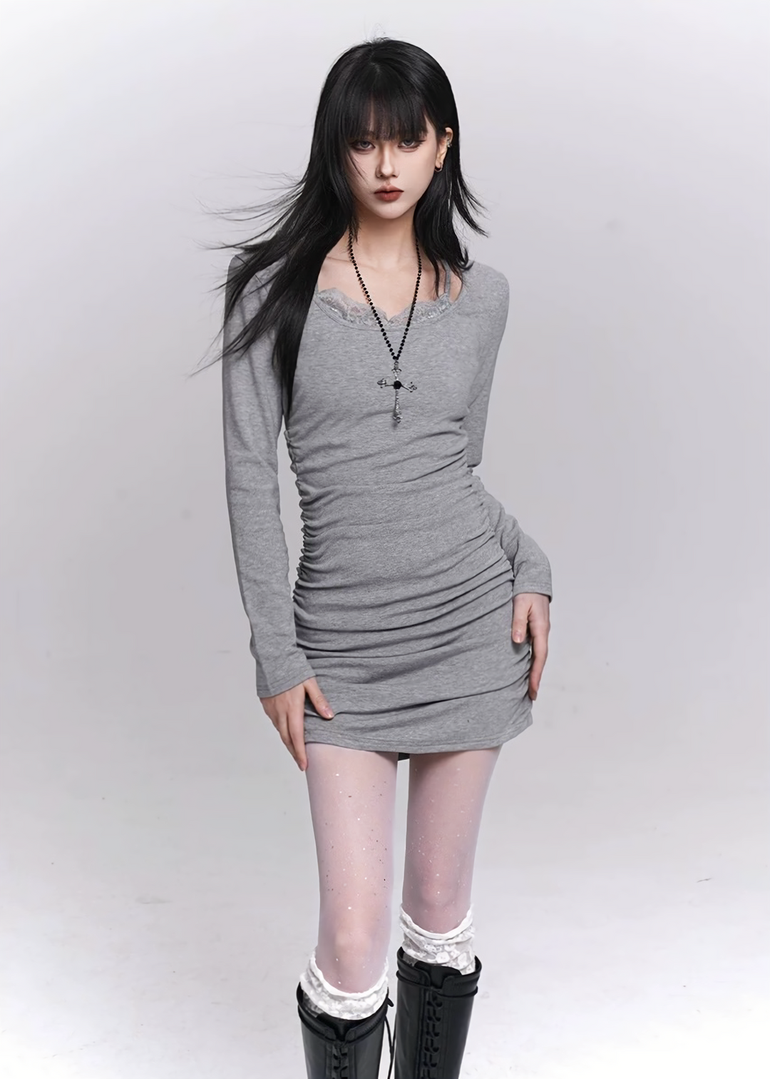 FAKE LAYERED BODYCON DRESS / LG1504