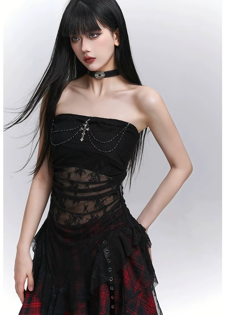 Gothic sheer tube top / LG1287