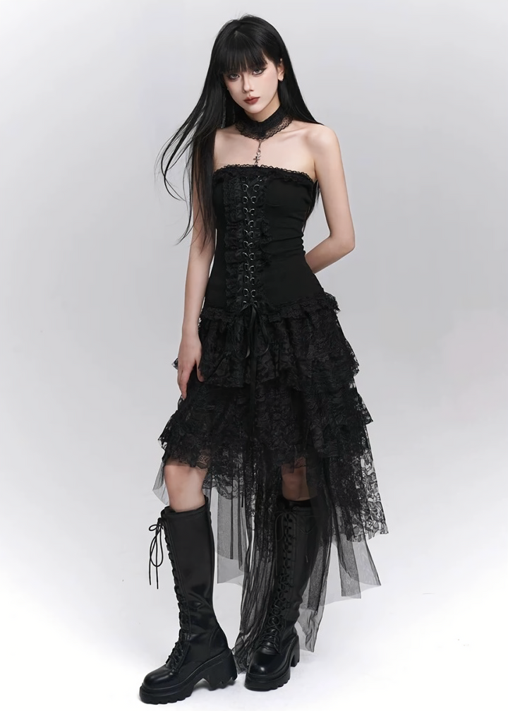 Dark lace corset top / LG1278