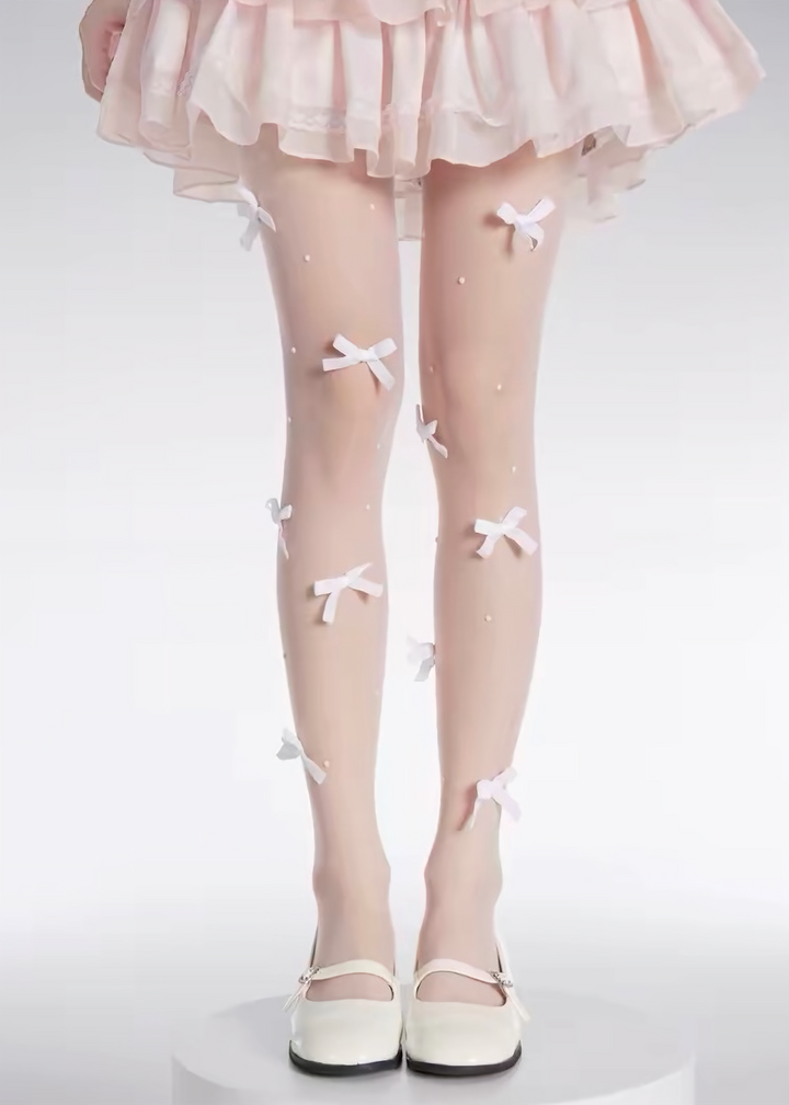 RIBBON SHEER TIGHTS / A1154