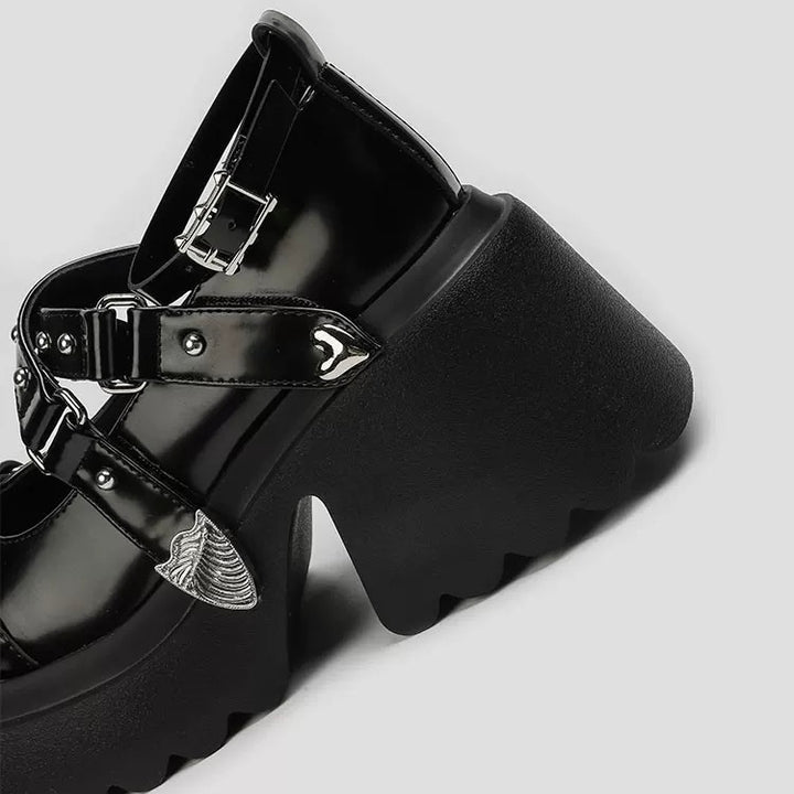 Gothic Strap Platform Shoes / v1135