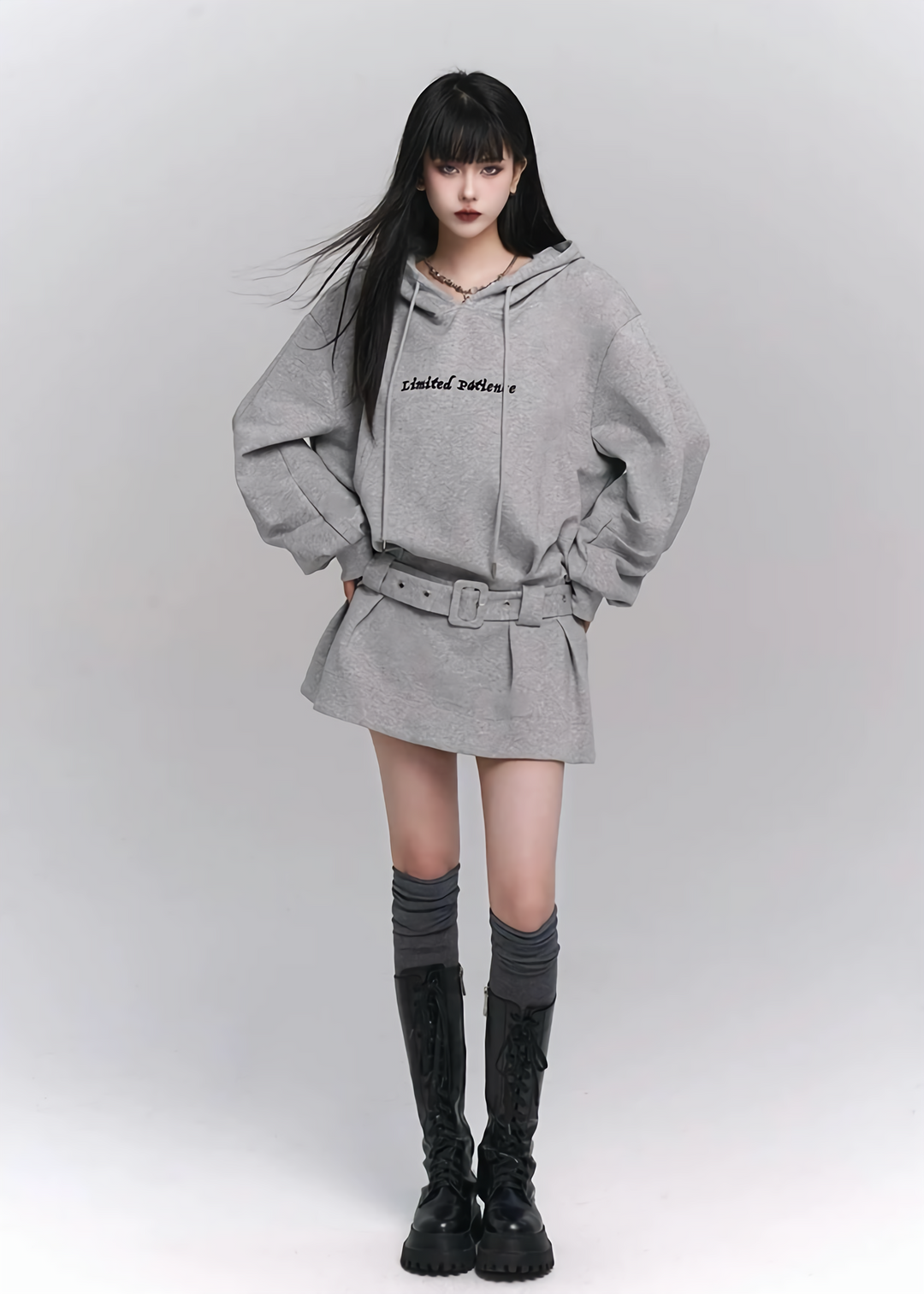 sweatshirt hoodie mini dress / LG1167