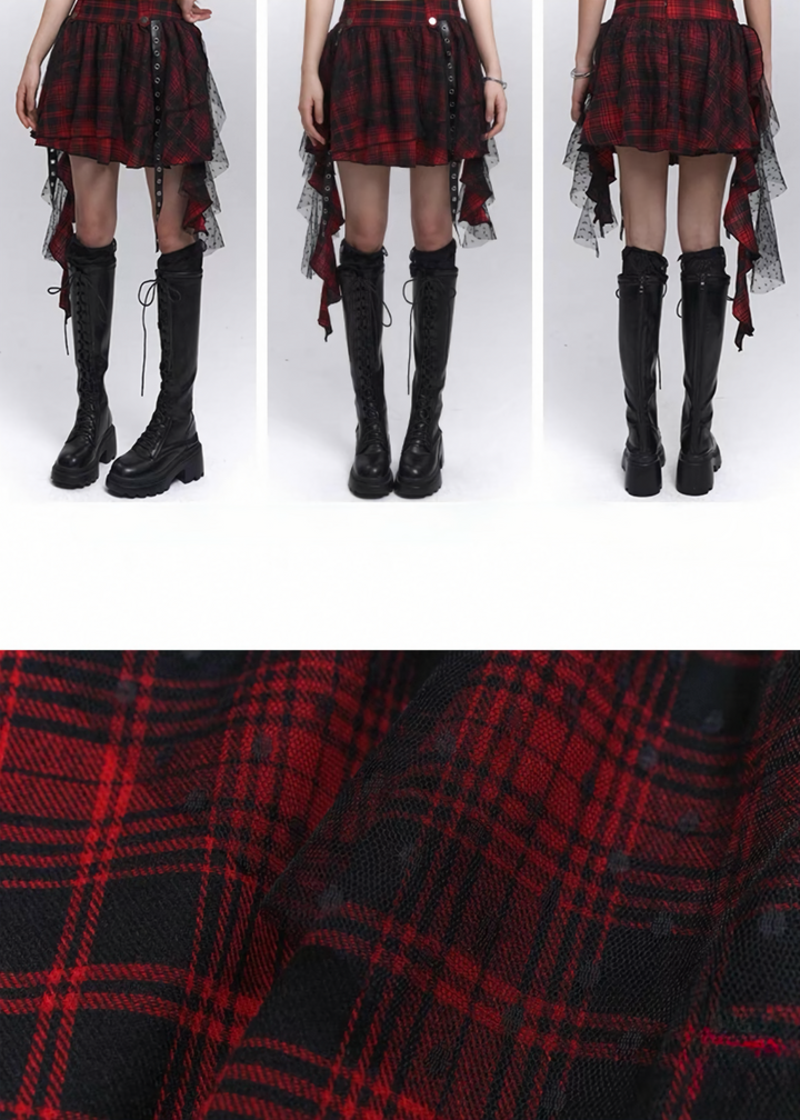 Asymmetrical Gothic Layered Skirt / LG1288