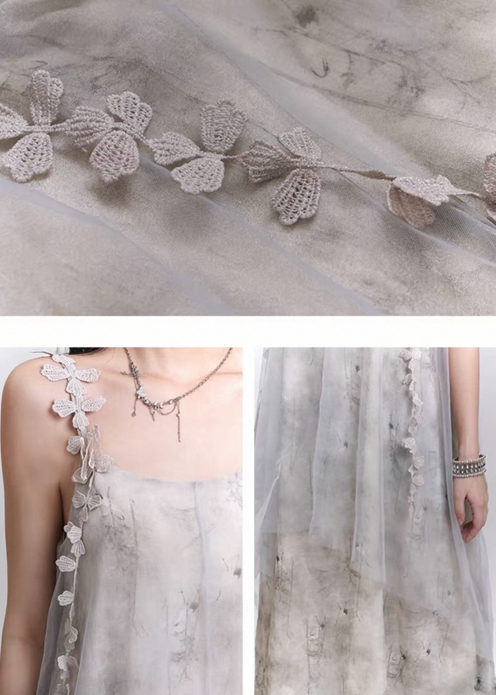 VEIL FLOWER LAYERED DRESS / LG1552